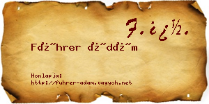 Führer Ádám névjegykártya